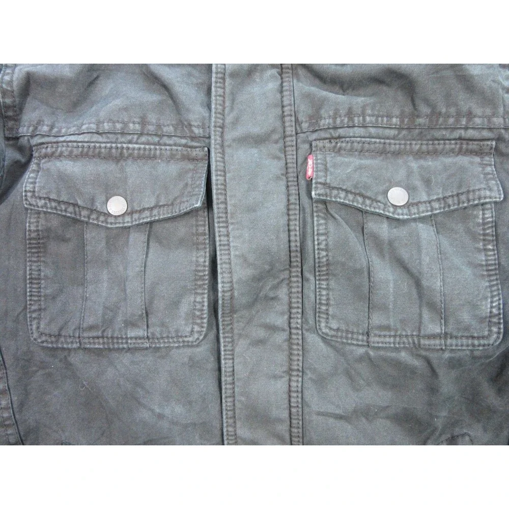 Levi’s Denim Jean Jacket Men’s Small Black Sherpa Lined Trucker Retro Y2K